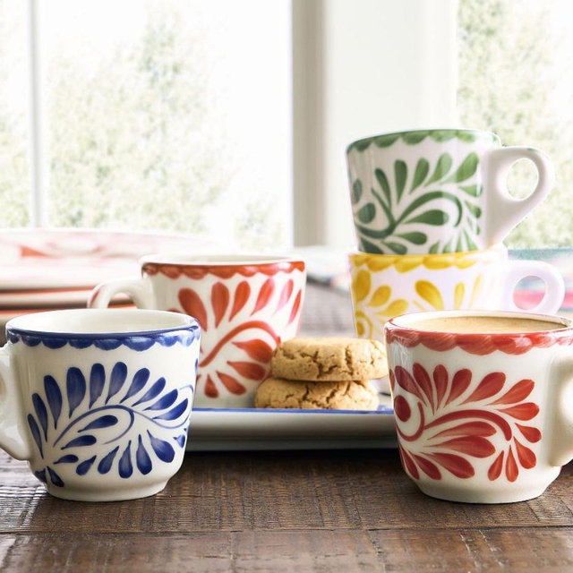 Puebla Porcelain Espresso Cups - Set Of 4