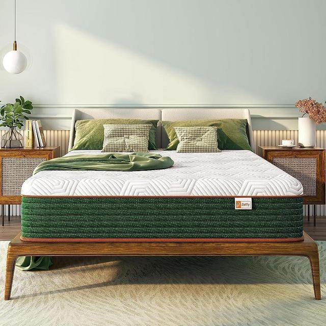 Zeffly King Size Mattress 12 Inch, Gel Memory Foam Mattress with Individual Pocket Springs, Hybrid Mattress in a Box for Pressure Relief & Cooler Sleep, CertiPUR-US Certified