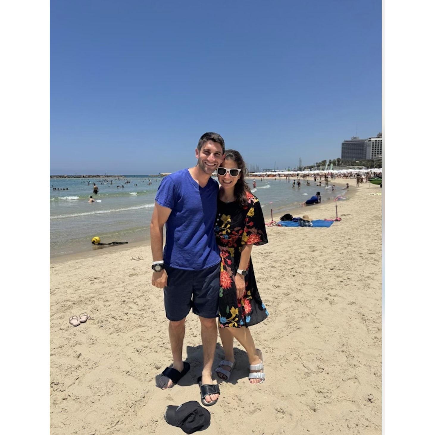 On the beach in Tel Aviv