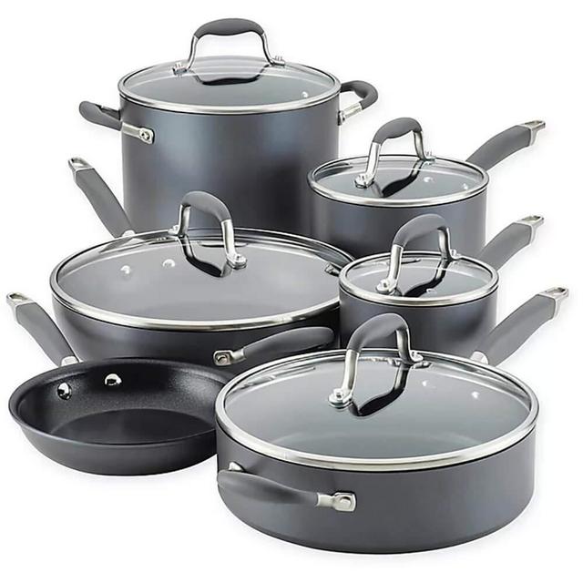 Anolon Advanced Home Hard-Anodized Aluminum 11-Piece Cookware Set (84631, Moonstone)