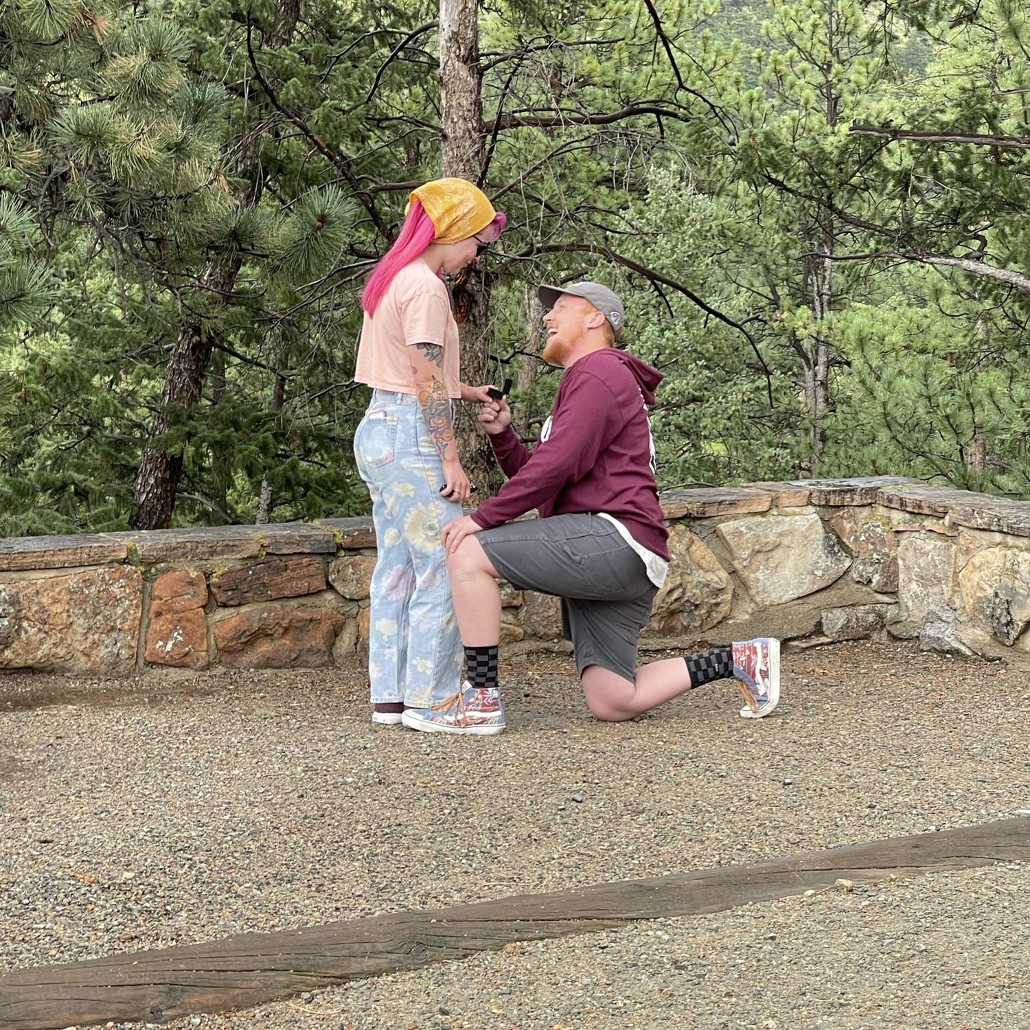 He proposed! Estes Park August 2023