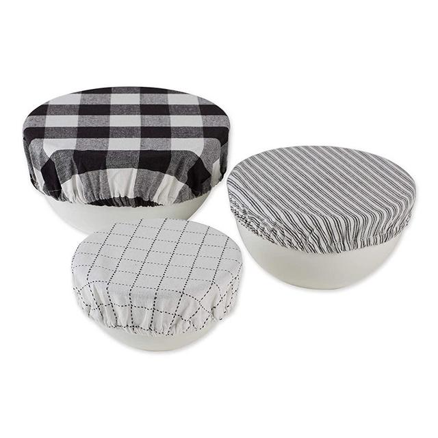 DII Farmhouse Basic Kitchen Collection Woven Bowl Cover Set, Black, 1 Piece