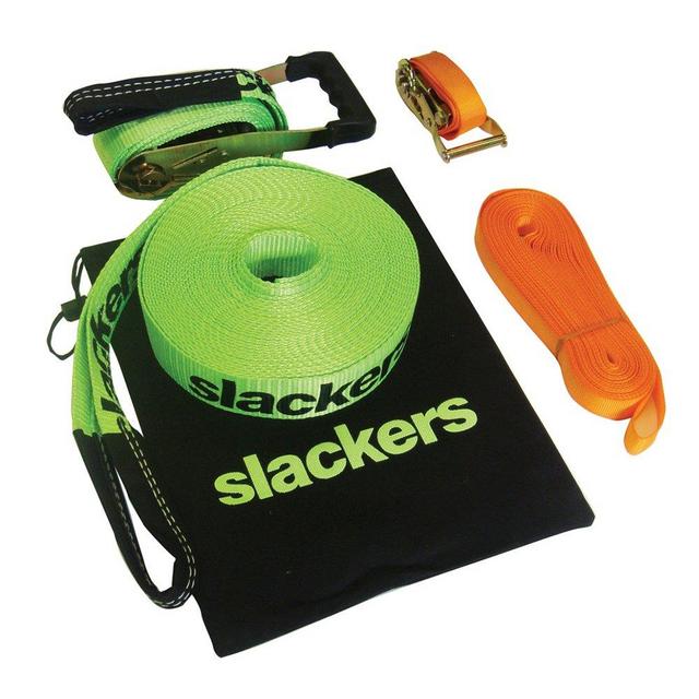slackers 50-Feet Slackline Classic Set with Bonus Teaching Line, Assorted color
