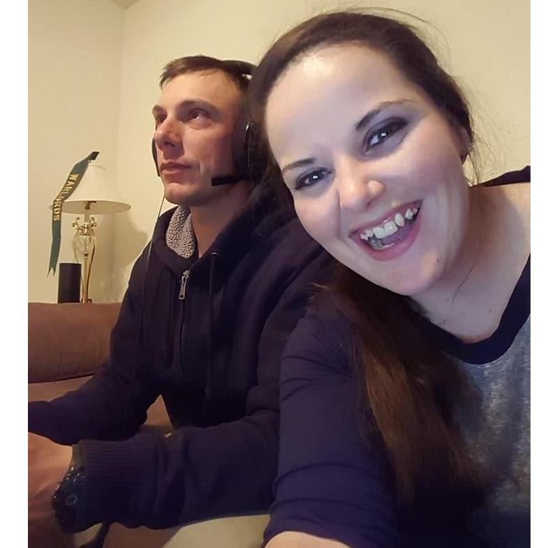 Scott and I love playing video games on our free time. We enjoy playing them together.... Until Sara whoops Scott in Tetris or Mario Cart. :D
