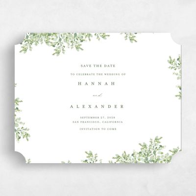 Green Ticket Wedding Save the Date - Lugano Landscape