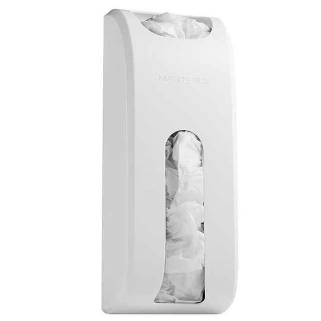 Wall-Mount Grocery Bag Dispenser | Space-Saving Design | Easy Install | Smudge-Proof, Fingerprint-Resistant | White | Holds Most Bags for Maximum Storage