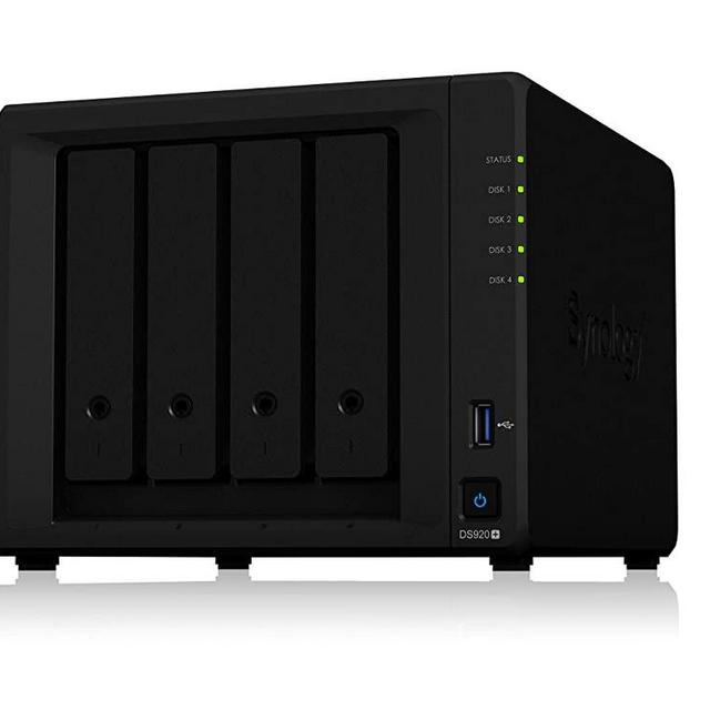 Synology 4 bay NAS DiskStation DS920+ (Diskless), 4-bay; 4GB DDR4