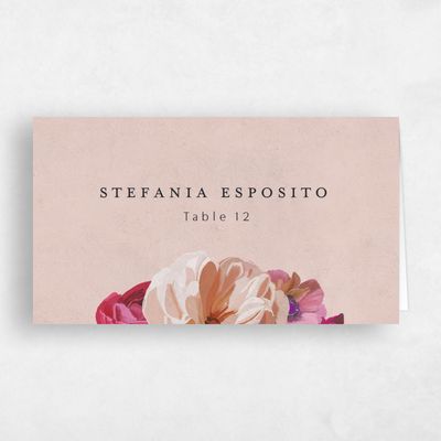 Pink Boho Wedding Place Card - Wildrose