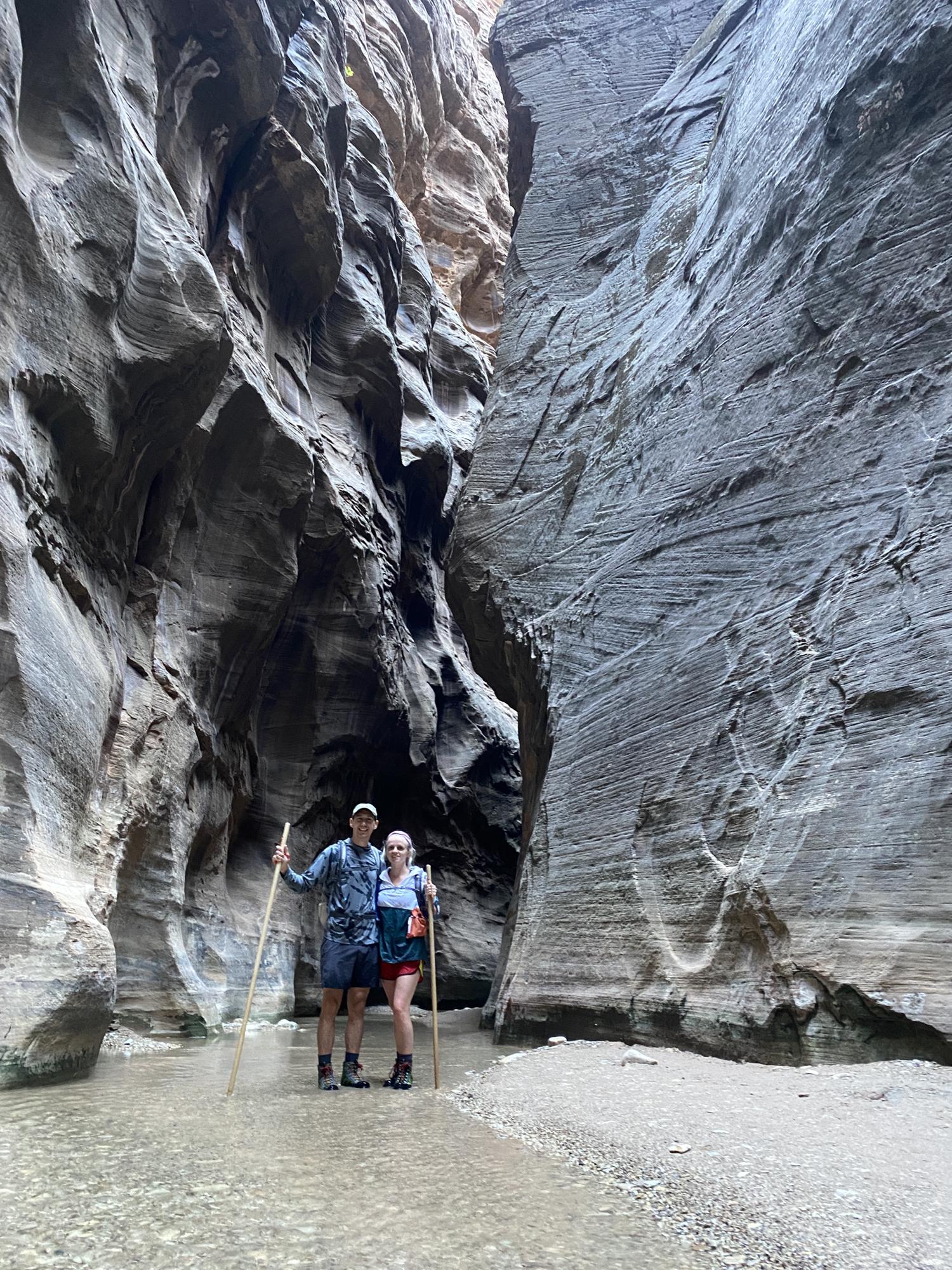 Hiking 13 miles on the narrows the next day.