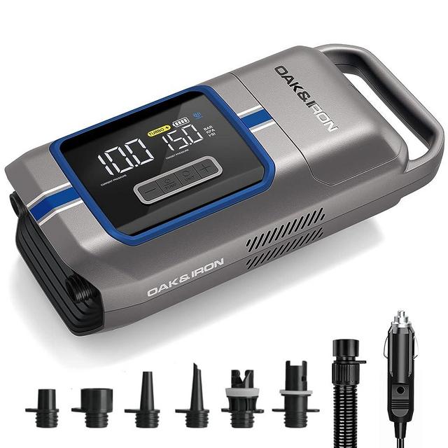 OAK & IRON Wave Electric Paddle Board Pump 20PSI SUP Pump 2.5X Faster Air Inflator & Deflation with Dual Stage Pumping Auto-Off for SUP, Boards, Boats