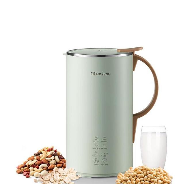 MOKKOM Automatic Nut Milk Maker, 20 oz Soy Milk Maker, Homemade Almond, Oat, Coconut, Soy, or Plant-Based Milk Dairy Free Beverages, Almond Milk Maker with Delay Start/Boild Water/Self Clean - Green
