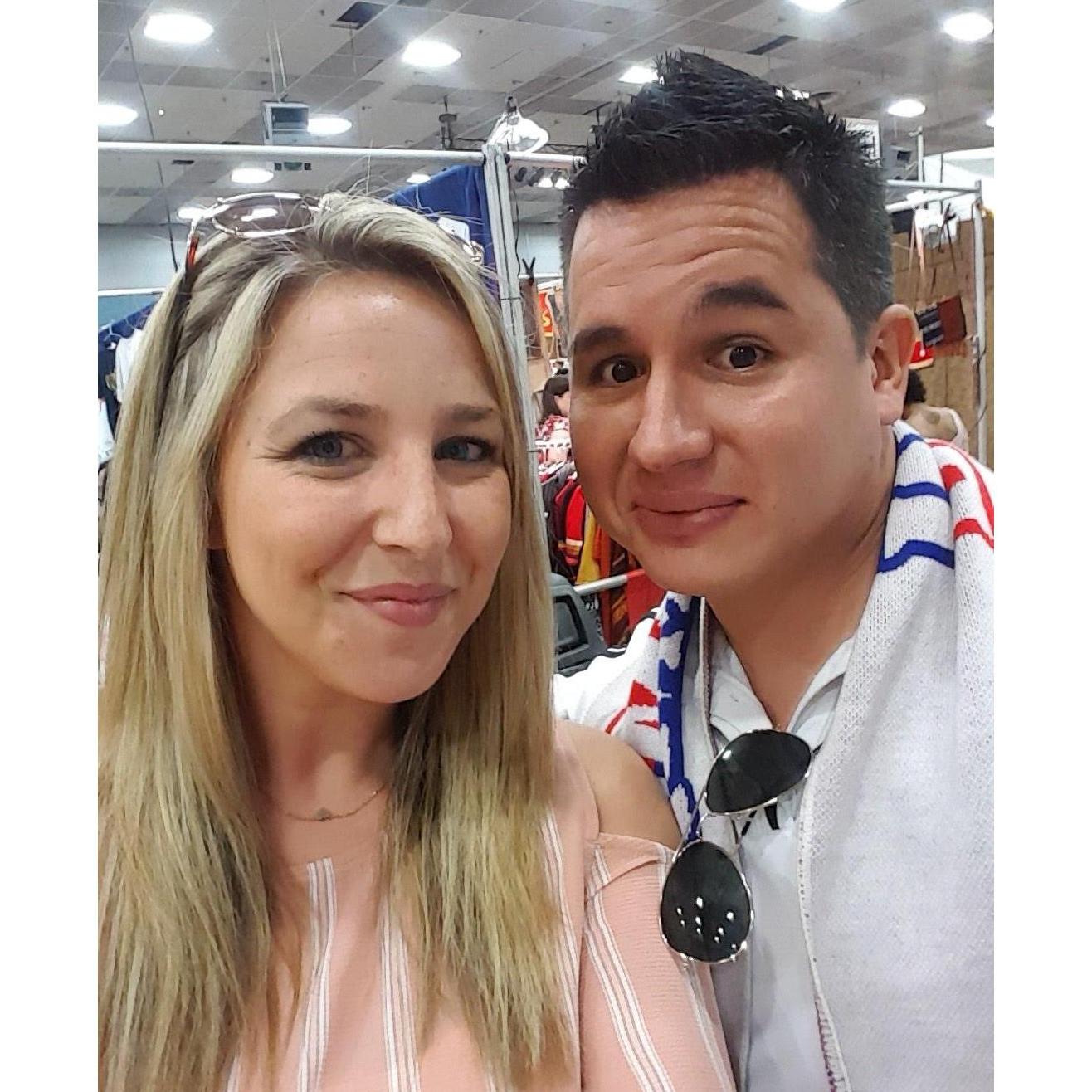 Miranda's first time at A World Affair in Dayton.  Of course Andrey is representing Panama with his scarf :)