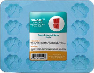 Win&Co Puppy Paws & Bones Silicone Baking Molds, 2-pack