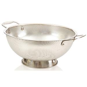 LiveFresh Stainless Steel Micro-Perforated 5-Quart Colander - Professional Strainer with Heavy Duty Handles and Self-draining Solid Ring Base - Dishwasher Safe