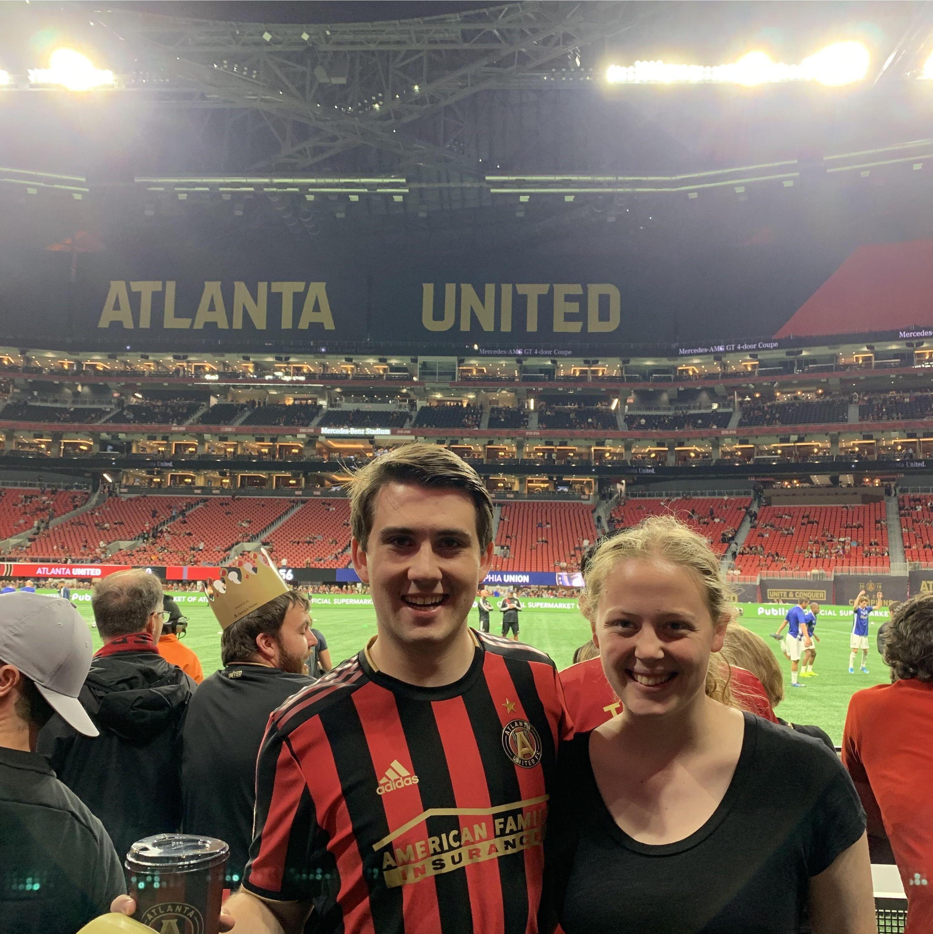 The first of many non-Notre Dame sporting events Jack and Colleen went to was an Atlanta United game in the Fall of 2019.