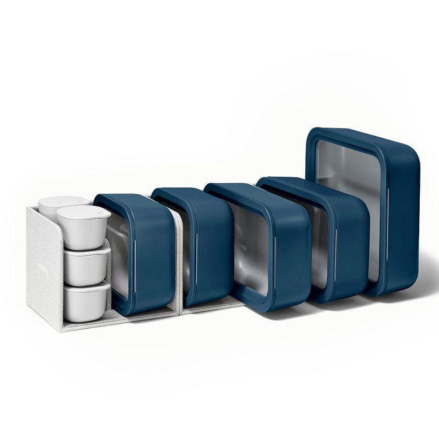 Caraway 14-Piece Glass Food Storage Set, Navy
