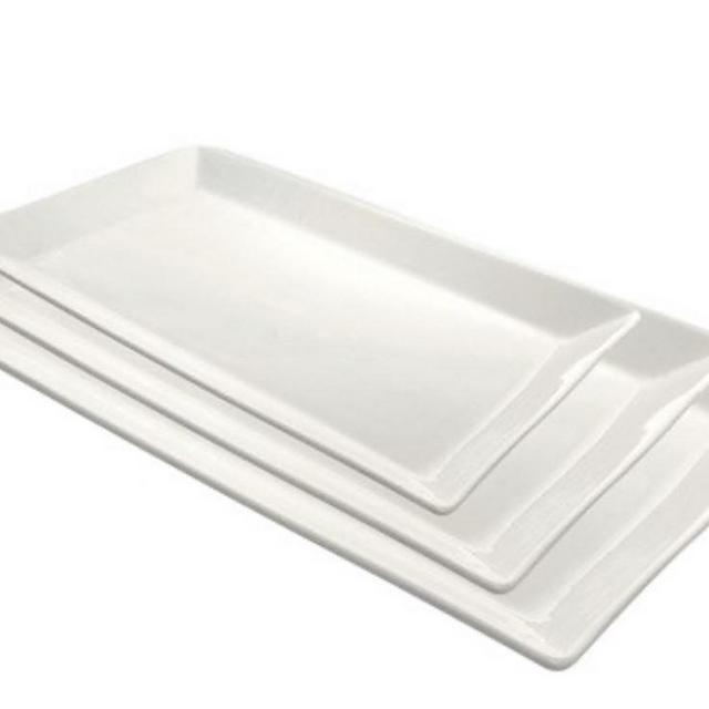 10 Strawberry Street Whittier Elite Platter, Set of 3, White