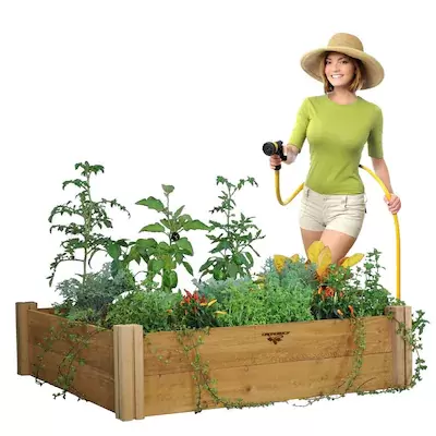 Gronomics  48-in W x 48-in L x 13-in H Rustic Raised Garden Bed
