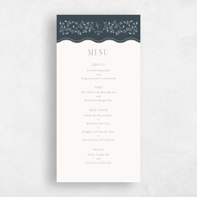 Blue Wedding Menu - Siofra