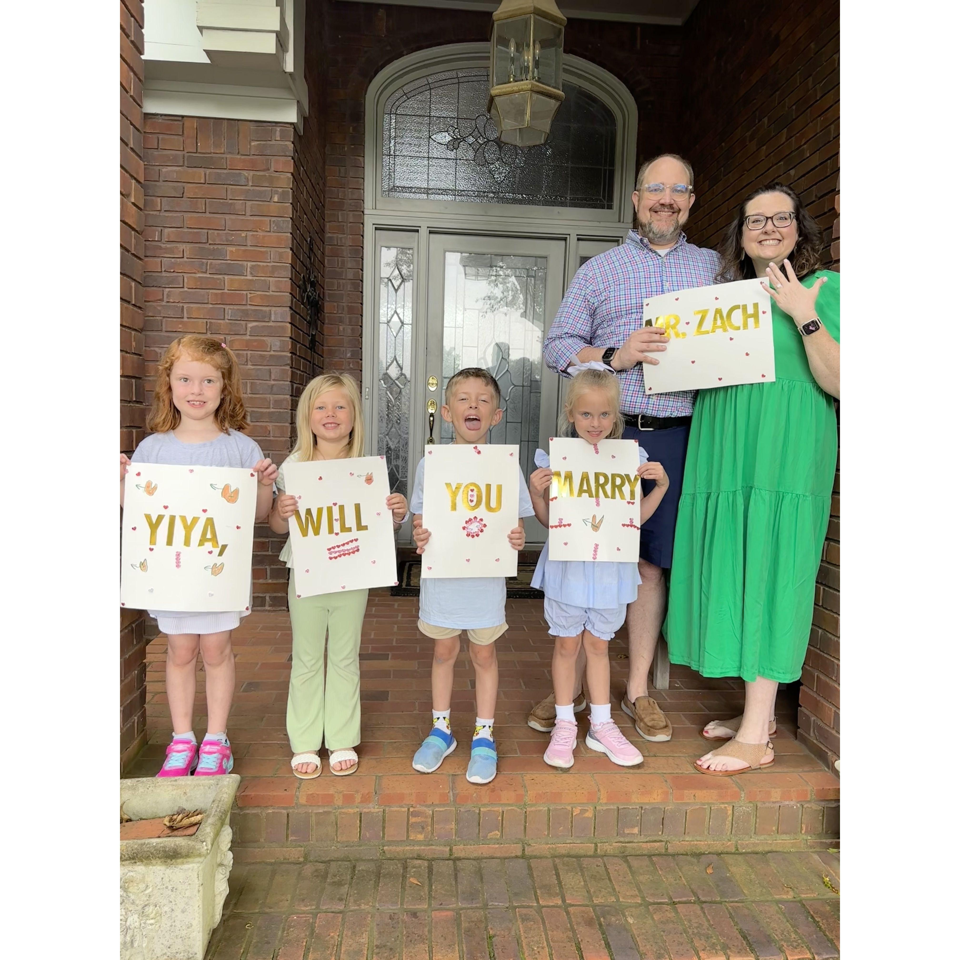Our nieces and nephew helped Mr. Zach become Uncle Zach!
