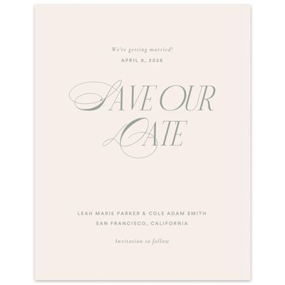 Linen, Beige Wedding Digital Save the Date - Marion Portrait