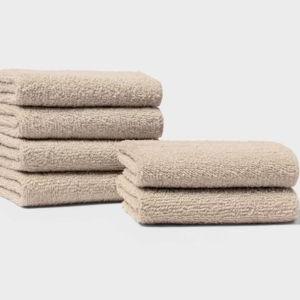 6pk Washcloth Set Tan - Room Essentials™