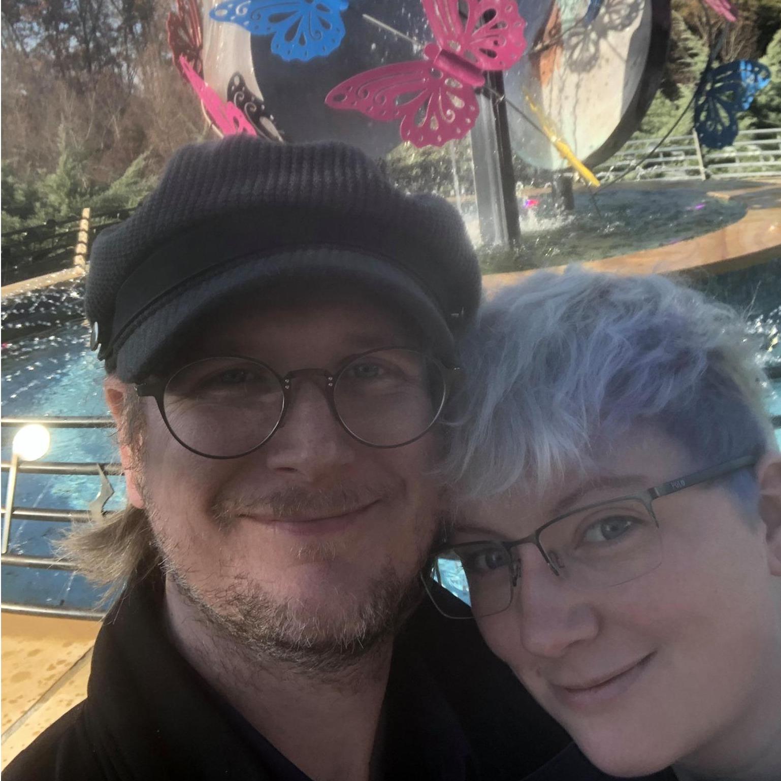We got engaged in November 2019 just outside of Dollywood in Tennessee after (at the time) nine years of dating.