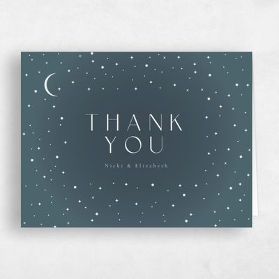 Deep Blue Spruce Wedding Thank You - Cosima Landscape