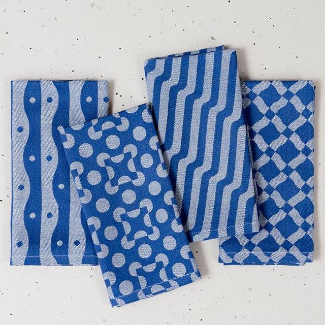 set of 4 Blue Napkins by dusen dusen