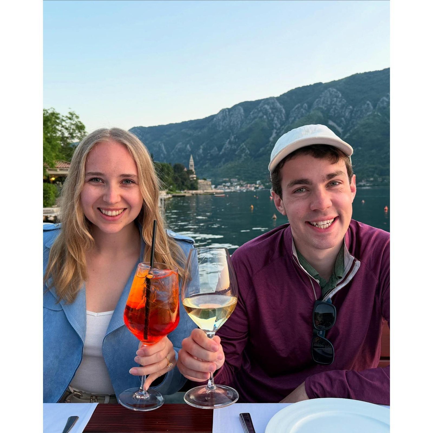 Enjoying drinks in Kotor