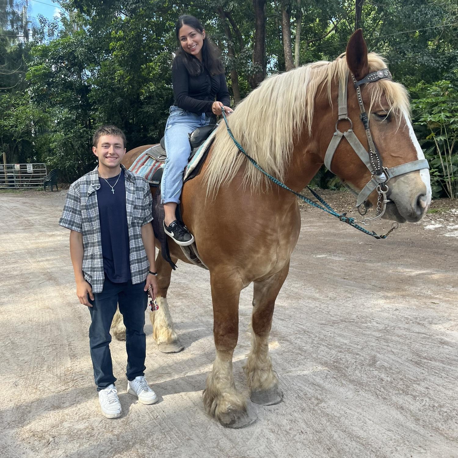 Laura on a horse at HAPPI Farm!