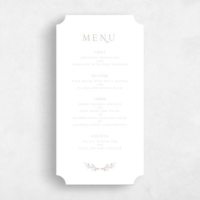 Brown Ticket Wedding Menu - Rhys