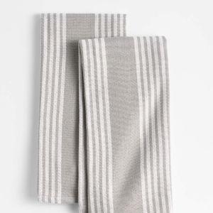 Crate & Barrel Cotton Kitchen Dish Towels, Set of 2
