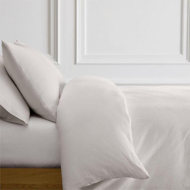 European Flax Linen F/Q Duvet, Frost Gray
