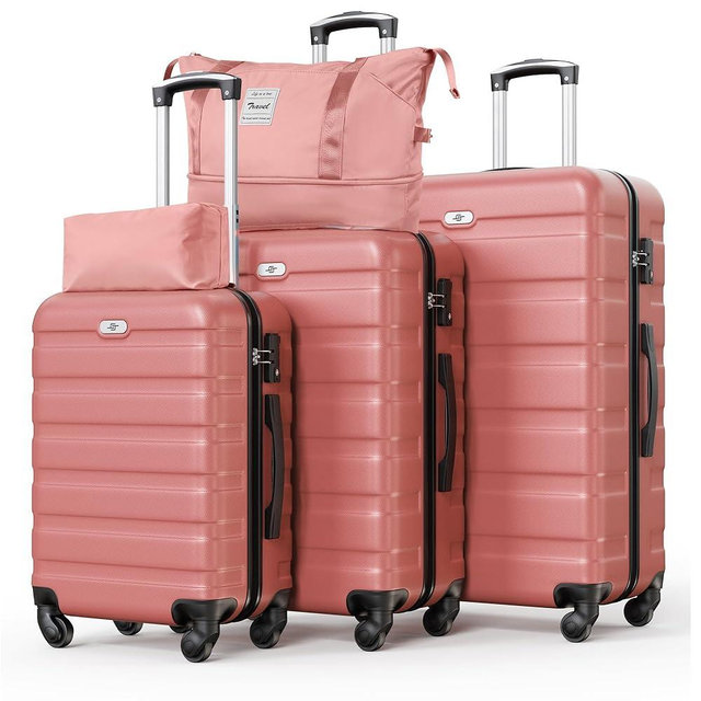 Suitour Luggage Sets 5 Piece Hardshell Suitcases with Spinner Wheels TSA Lock, Lightweight ABS Carry On Suitcase Set for Travel Business