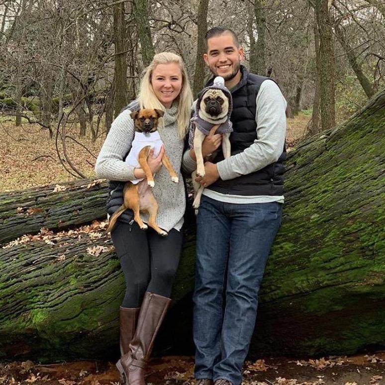 Our first family Christmas with our fur babies! We are so thankful to have these two in our lives.