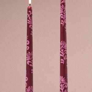 Handpainted Leora Taper Candles, Set of 2
