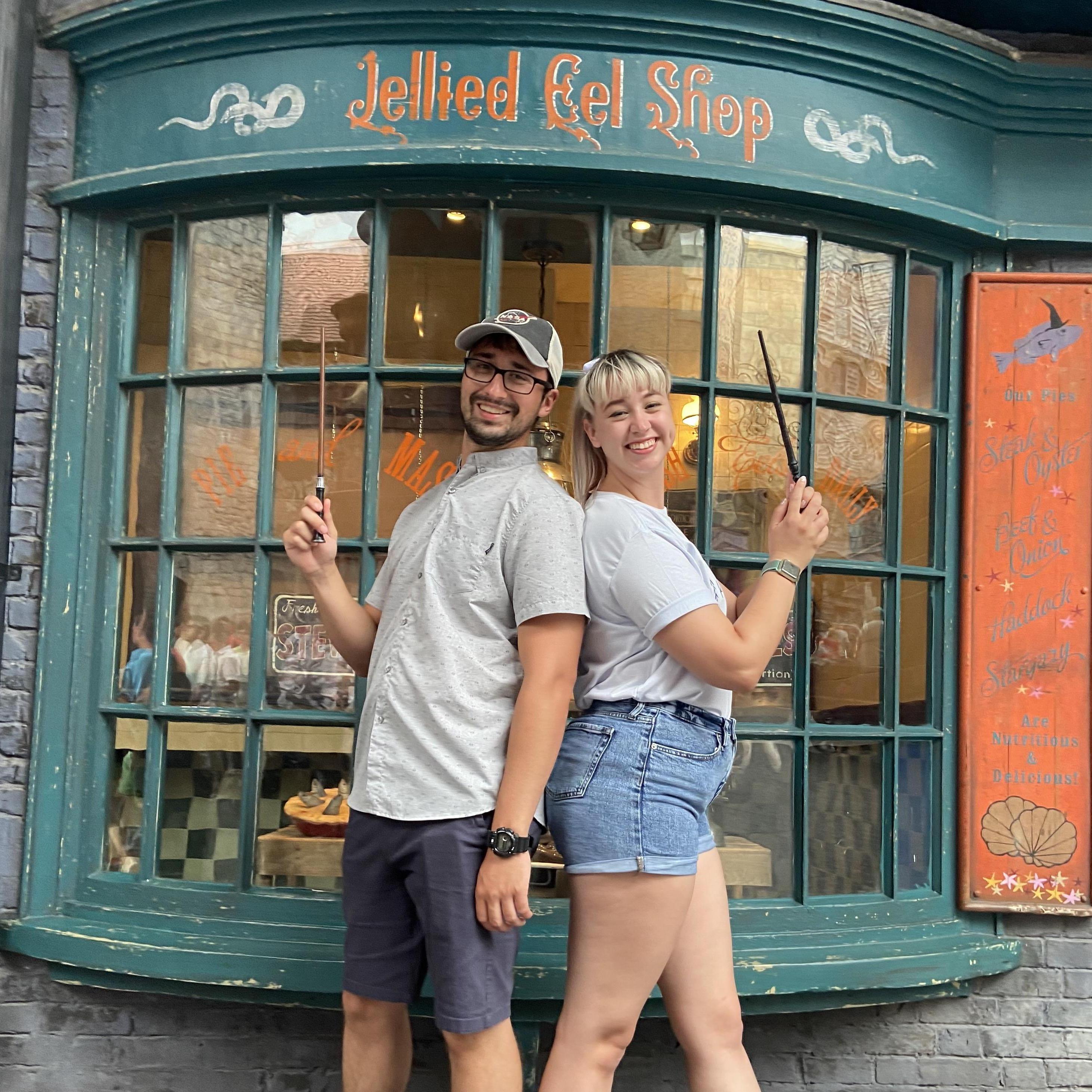 Grant and Bailey visit Hogwarts on their 2021 vacation to Florida.