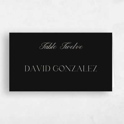 Black Wedding Place Card - Gavin