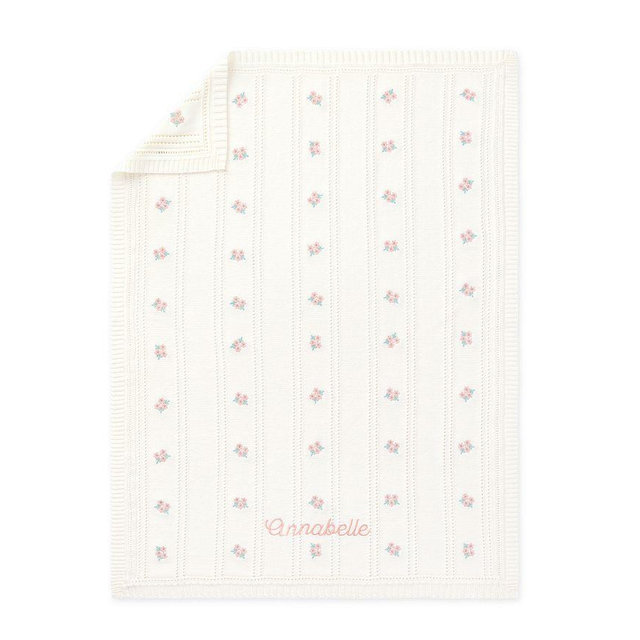 Dreamy Floral Luxe Baby Blanket , 30x40 , Ivory Multi