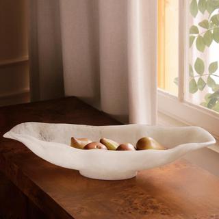 Resin Alabaster Medium Oval Bowl