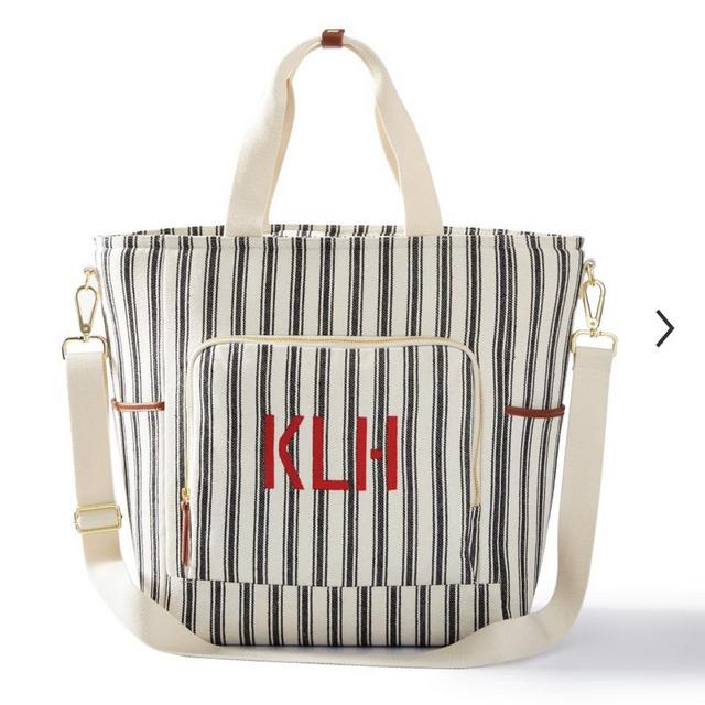 Mark and Graham Embroidered Striped Cooler Tote Bag