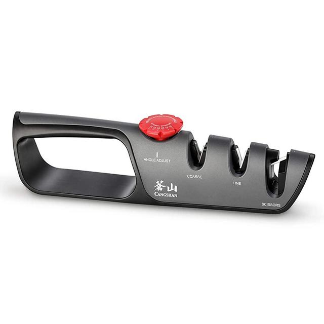 Cangshan 1026108 3-Stage Adjustable 14-24 Degree Professional Knife + Scissor Sharpener