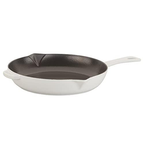 STAUB Cast Iron Enameled Frying Pan, 10-inch, White