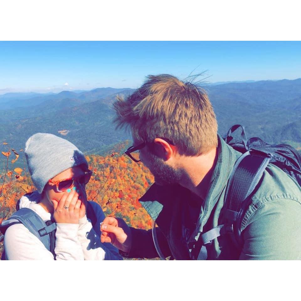 He proposed on a hike that was over 15 miles and popped the question at the top of the mountain
