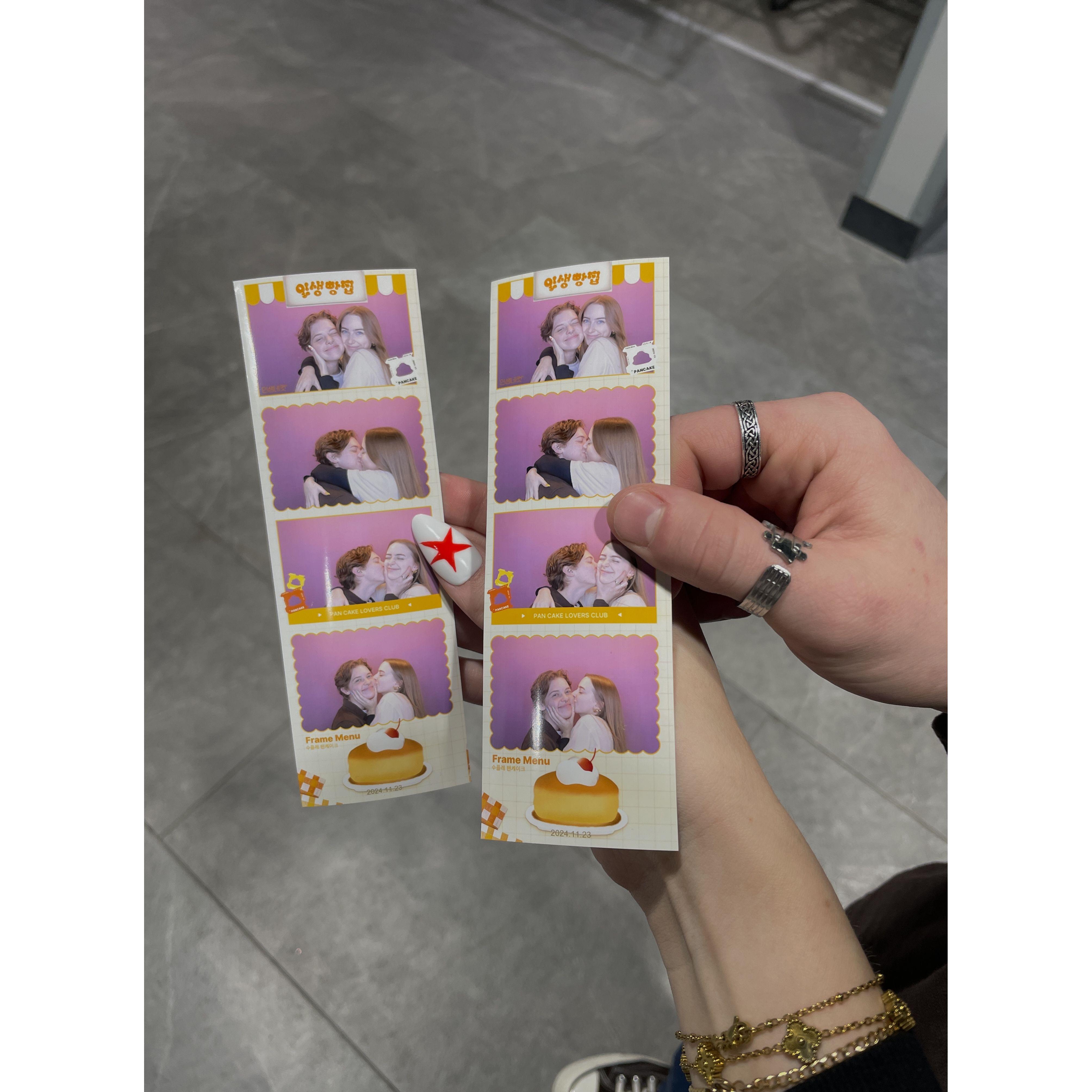 Another thing we discovered together, our love of photobooths. We take pictures at every single one we come across.