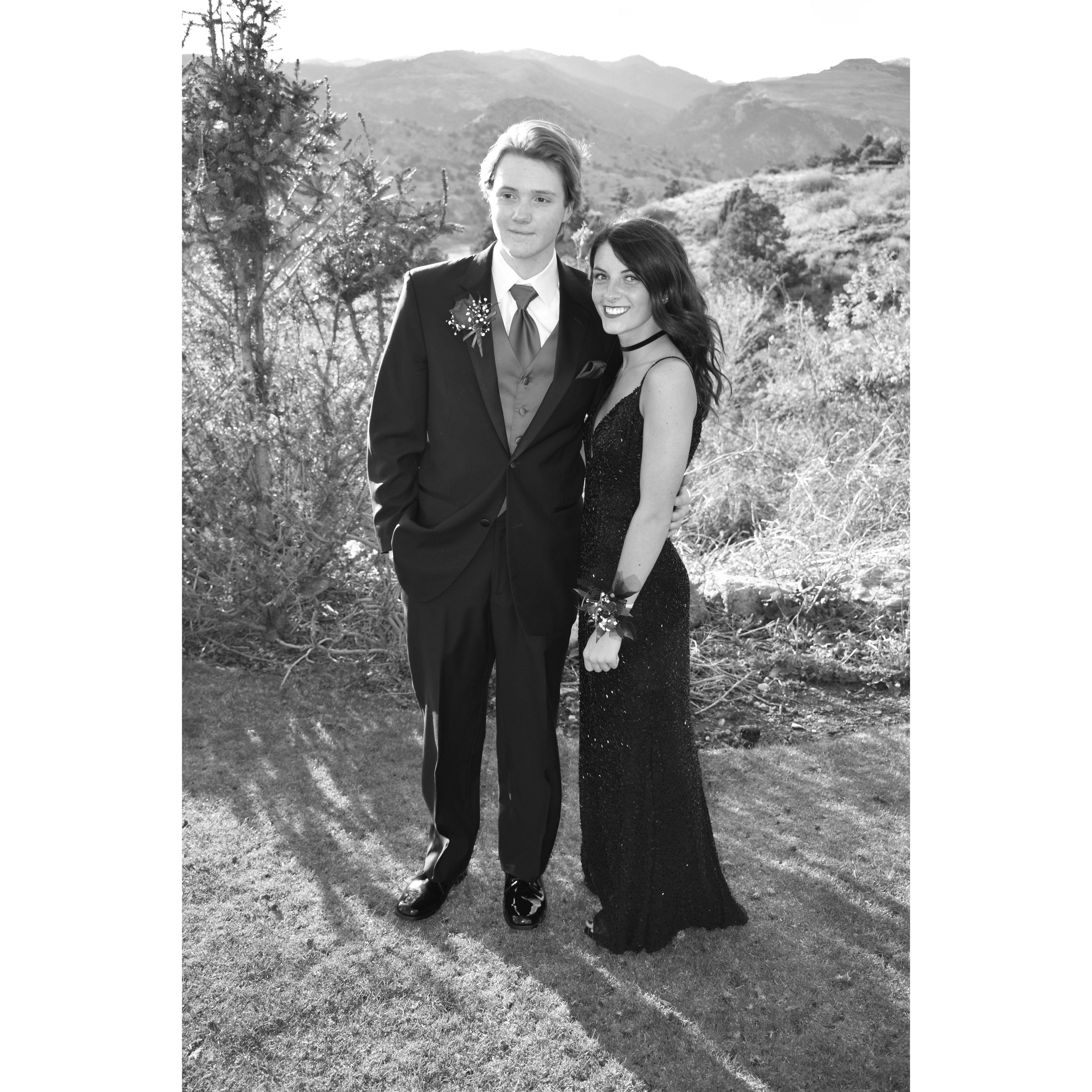 Senior Prom. The first documented photo of us