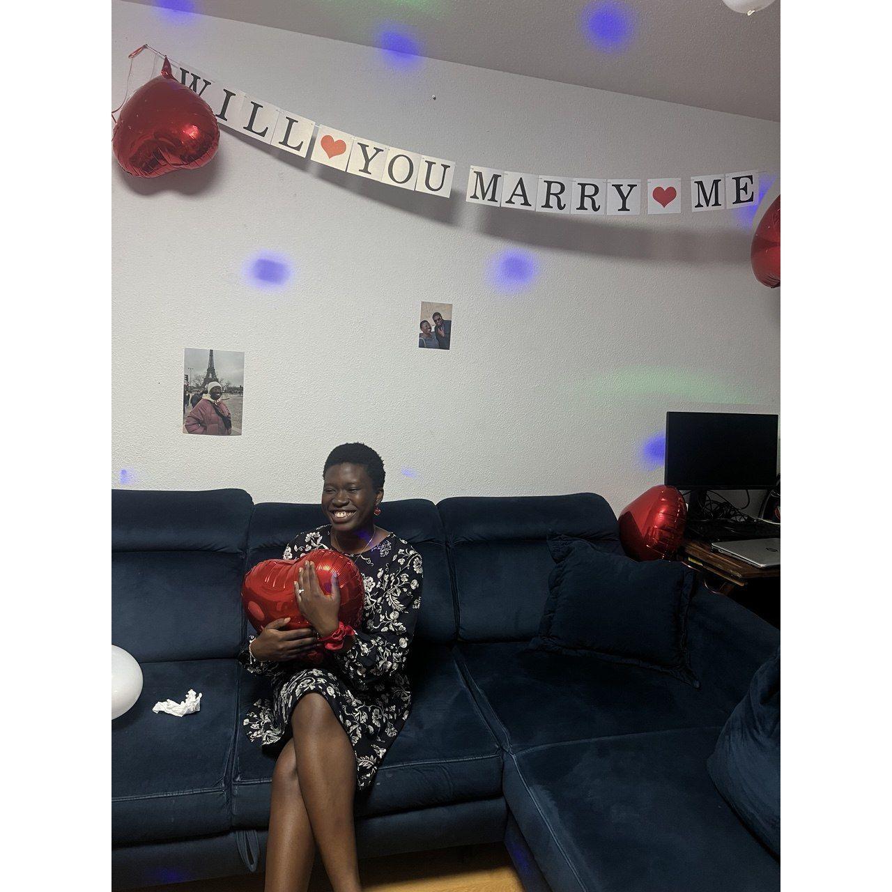 She said "yes"!