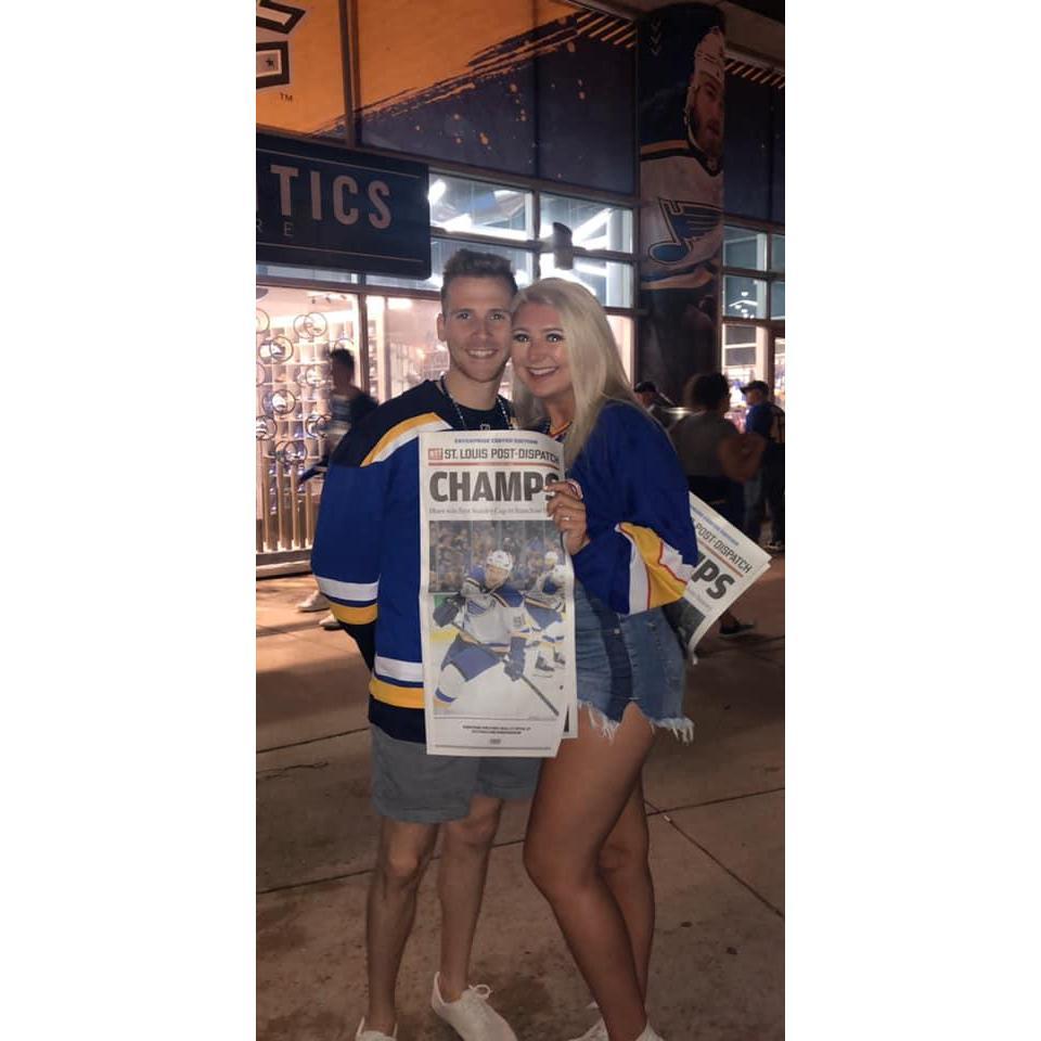 The night the Blues won the Stanley Cup. We were downtown STL celebrating with friends!