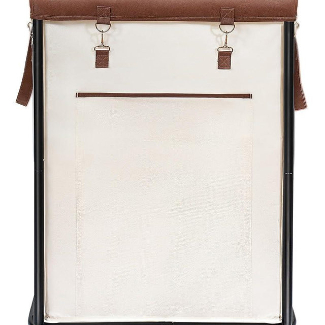 STORAGE MANIAC Large Laundry Basket with Wheels 160L Rolling Laundry Hamper Laundry Cart with Metal Frame and Removable Bag, Clothes Hamper for Bedroom, Bathroom, Dorm Room, Laundry Room, Beige